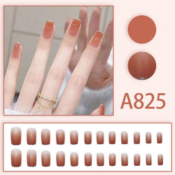 Gradient Gold Powder French Manicure Fake Nails  - 24Pcs