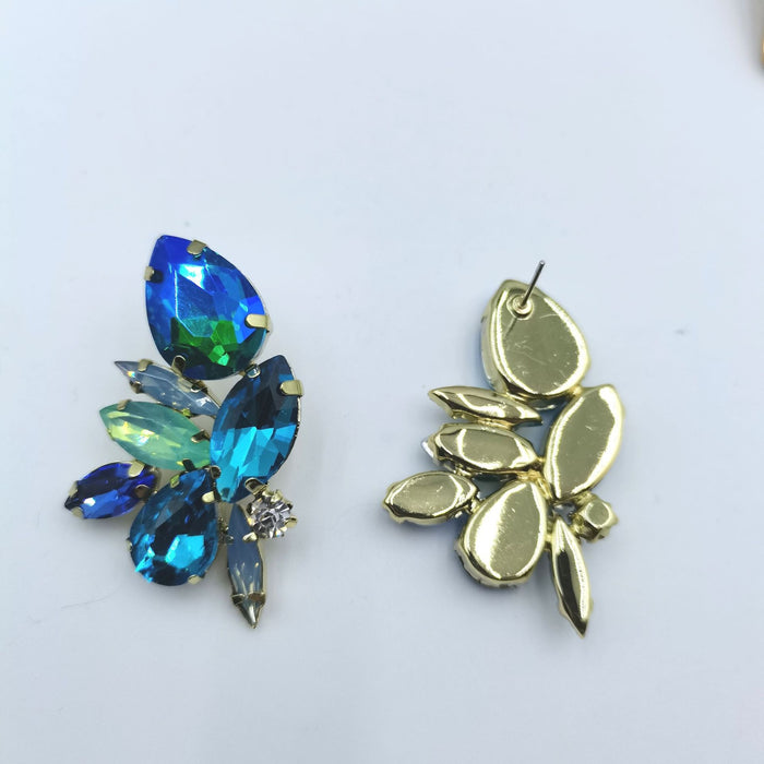 Blue Color Crystal Stud Earrings