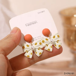 Korean Style Polka Dots Bowknot Dangle Earrings