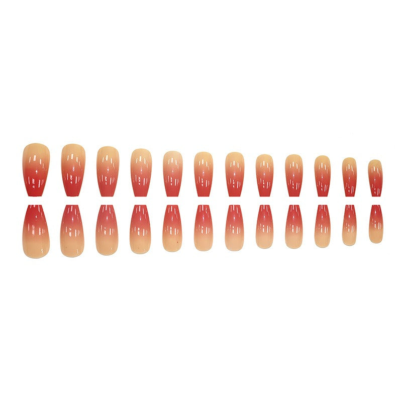 Pure Desire Style Gradient Blush Fake Nails  - 24Pcs