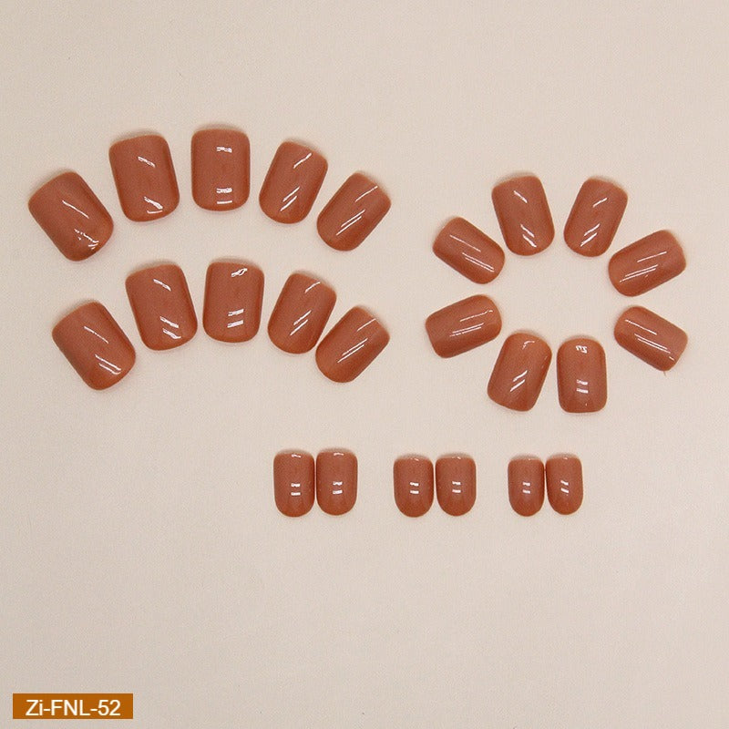 Simple Solid Color Milky Orange Manicure Fake Nails  - 24Pcs