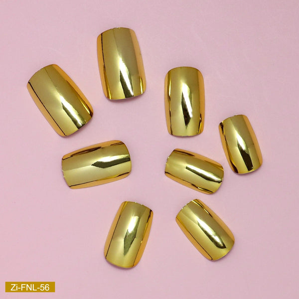 Golden Mirror Wear False Nails - 24Pcs