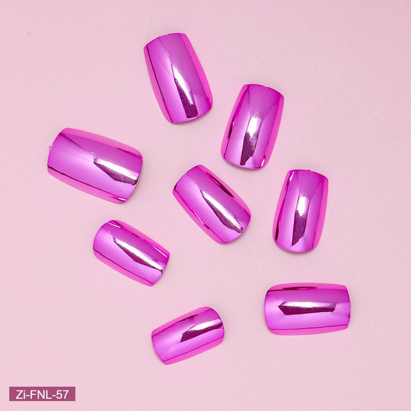 Purple Mirror Wear False Nails - 24Pcs