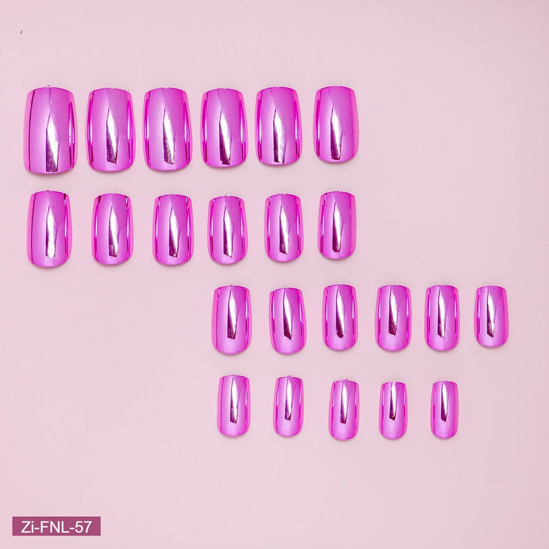 Purple Mirror Wear False Nails - 24Pcs