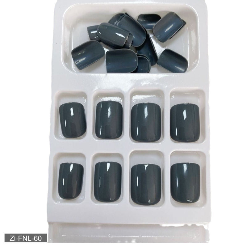 Solid Color Short Square Wearable False Nails - 24Pcs
