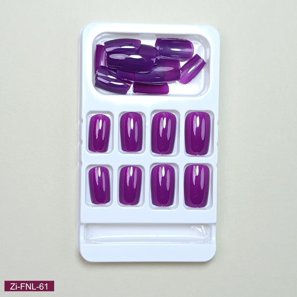 Purple Wearable False Nails - 24Pcs