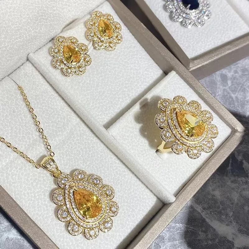 Yellow CZ Jewelry Sets