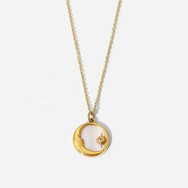 New moon  star necklace