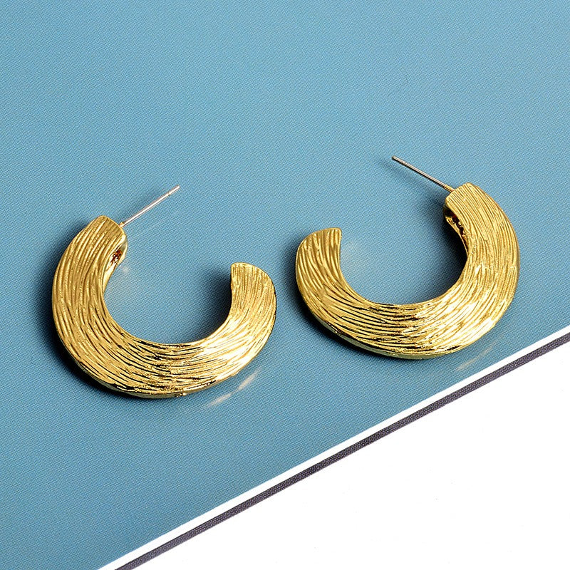 C-Shaped Geometric Earrings