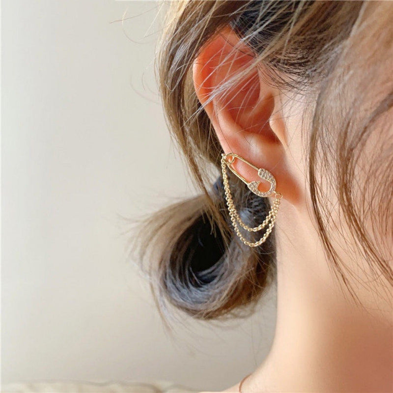 S925 Silver Needle ins Paper Clip Earrings
