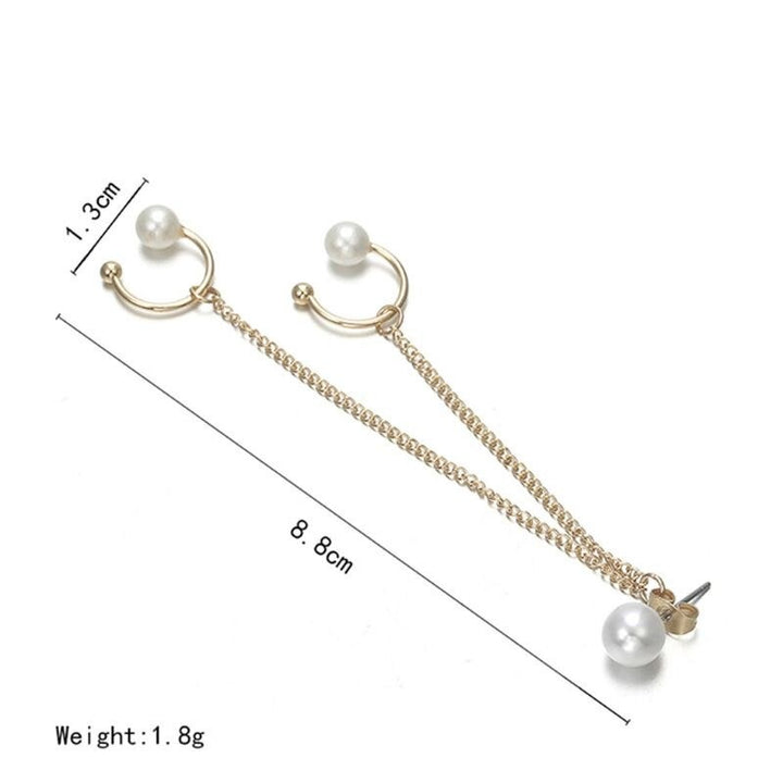 1 Pc Pearl Double Chain Earring Clip