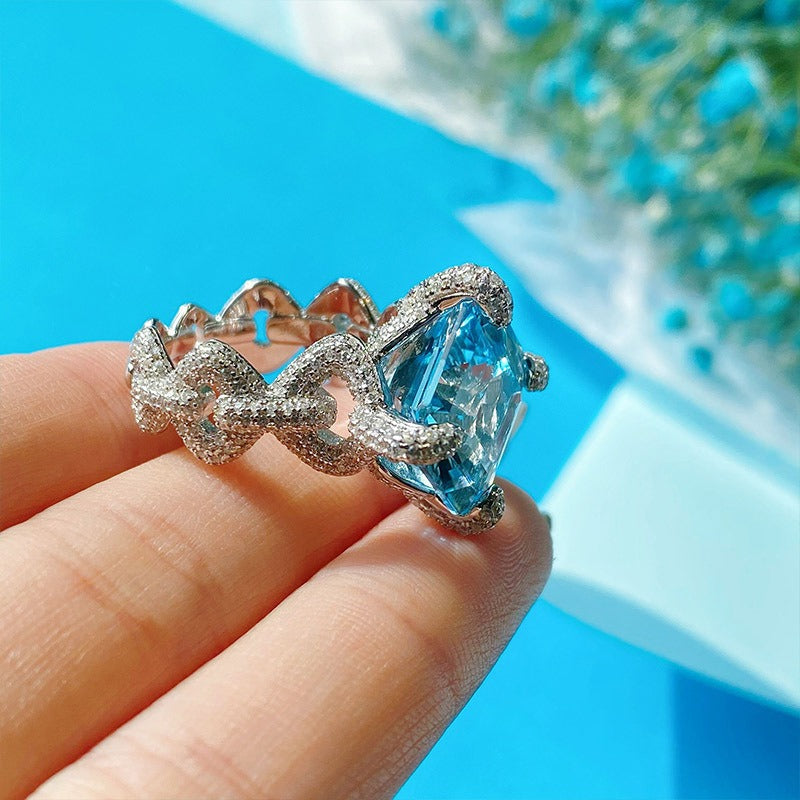 Natural Aquamarine Topaz Ring