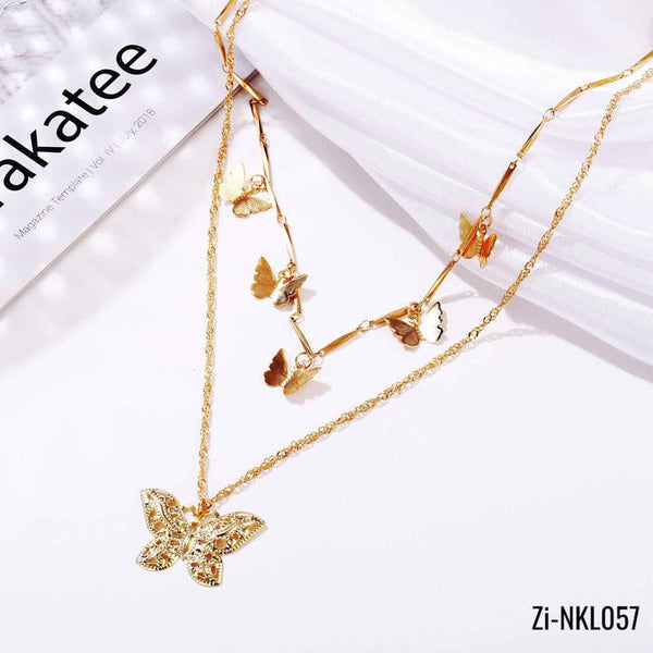Authentic New Alloy Double Butterfly Necklace