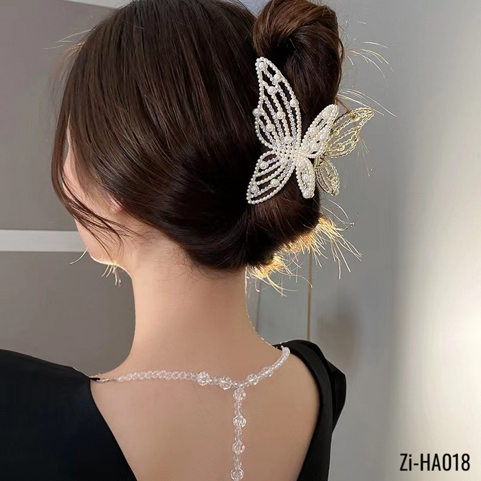 Exquisite Rhinestone Butterfly Hair Claw