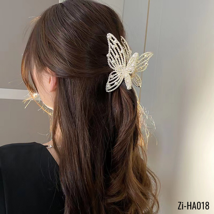 Exquisite Rhinestone Butterfly Hair Claw
