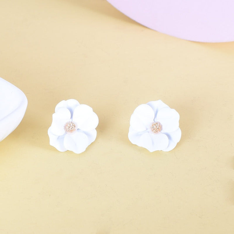 Petal-Shaped Acrylic Resin Earrings