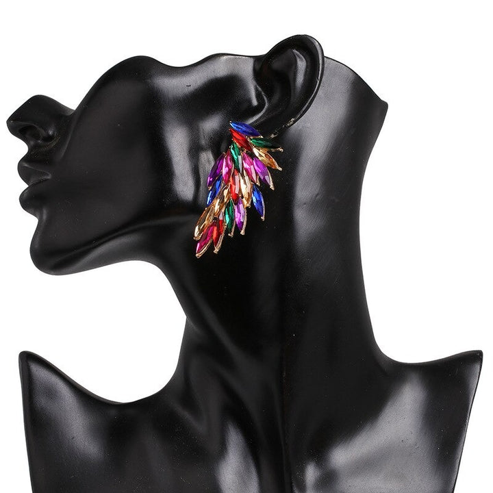 Wing Design Colorful Crystal Stud Earrings