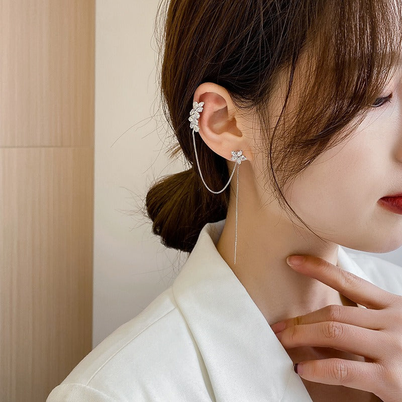 Ear Clips Fashion Geometric Flower Earrings (Pair)