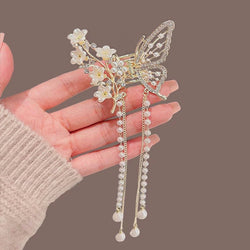 Super fairy lily of the valley butterfly tassel hair clip
