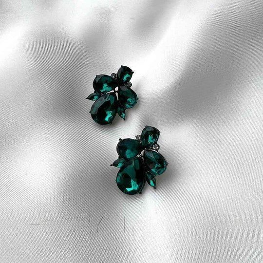 Green Rhinestone Earrings ZN544