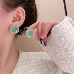 Square Crystal Stud Earrings