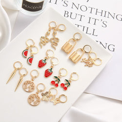 New Fashion Fruit Earrings Set 9-Pairs Set