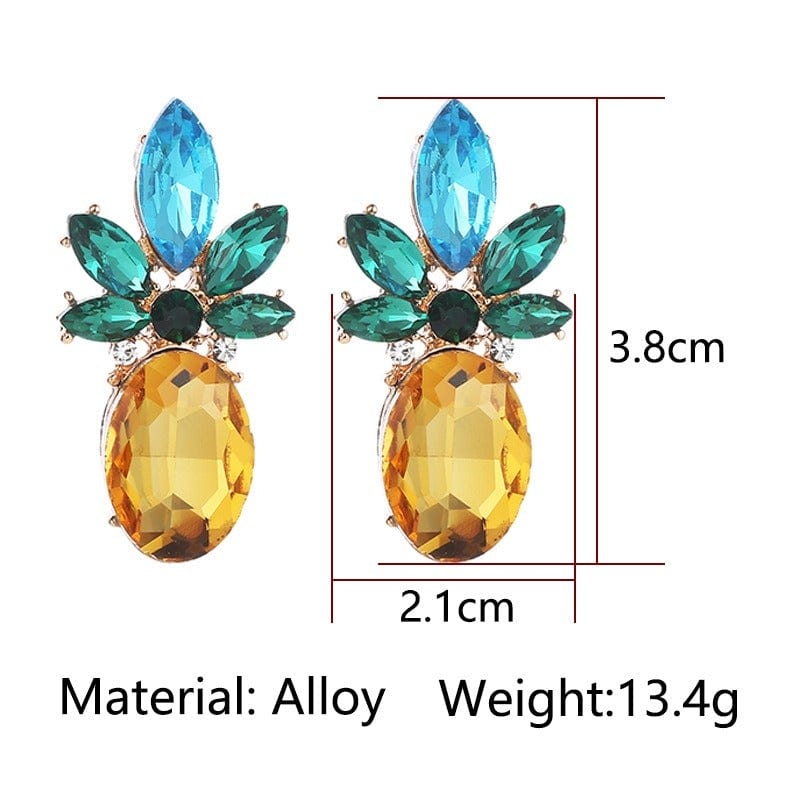 Rhinestone Crystal Pineapple Earrings