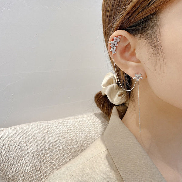 Ear Clips Fashion Geometric Flower Earrings (Pair)