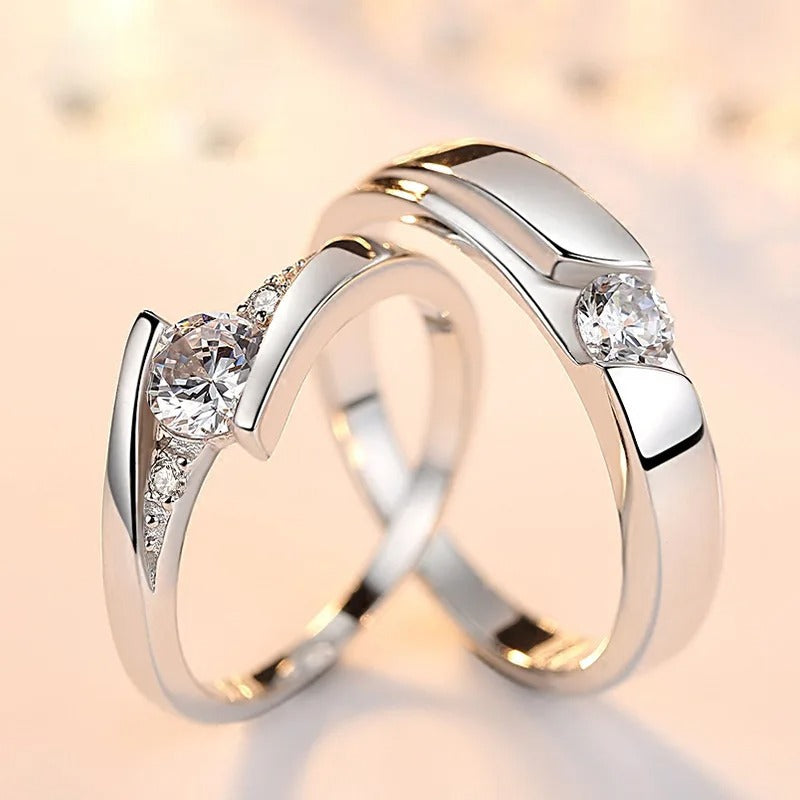 Adjustable couple wedding ring