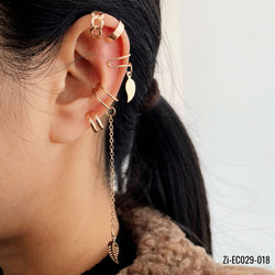 5pcs/set Creative Leaf Ear Bone Clip Earrings Sets