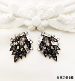 Black Shining Rhinestone Earrings ZN574