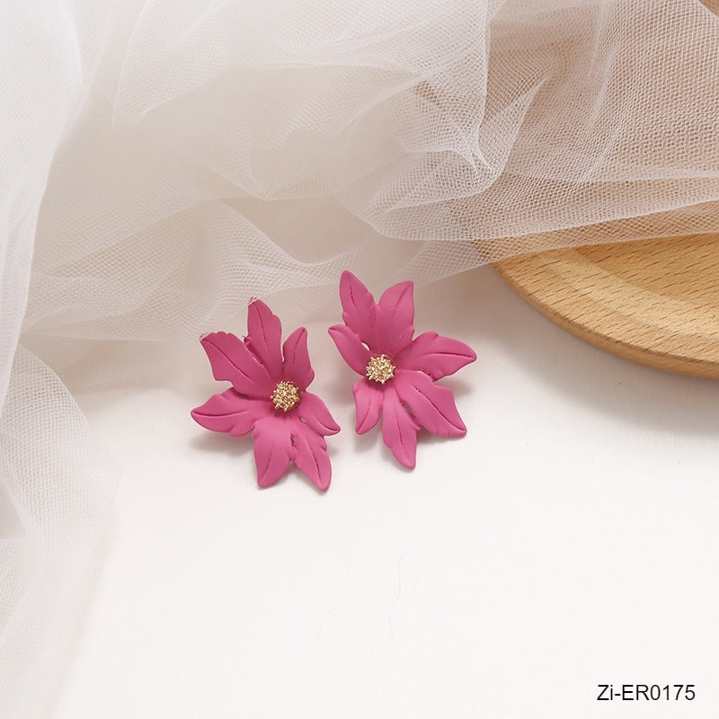 Colorful Candy Color Stud Earring Maple Leaves Shape Earring
