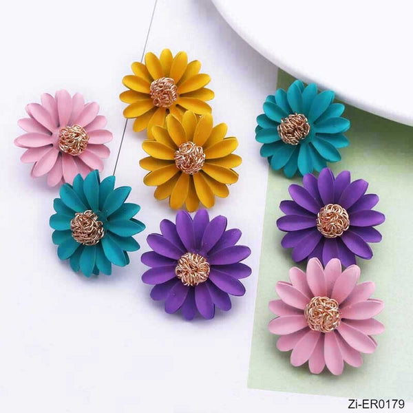 Korean Style Cute Metal Flower Stud Earrings