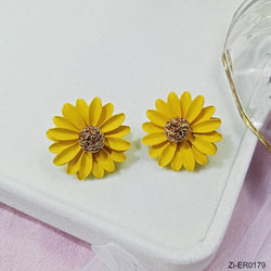 Korean Style Cute Metal Flower Stud Earrings