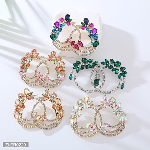 Multi-Layered Floral Round Earrings