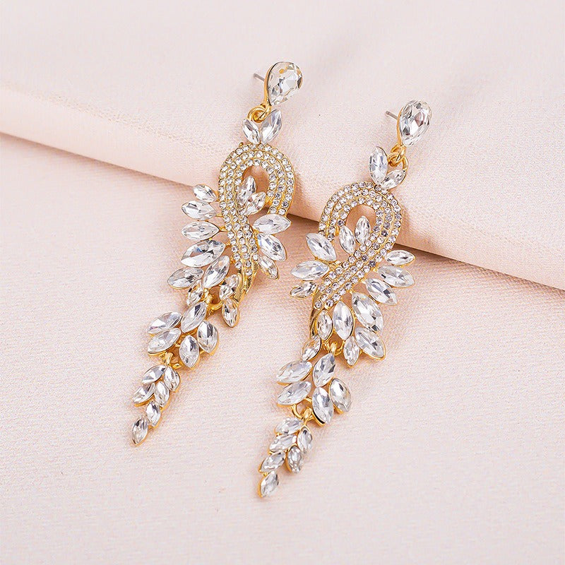 Crystal-Encrusted Tassel Earrings