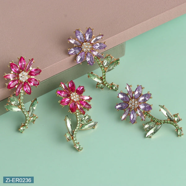 Luxury Floral Full Diamond Versatile Earrings