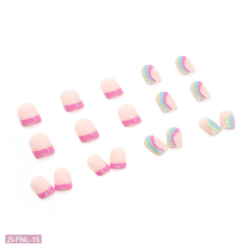 Multi-Color Fake Nails  - 24Pcs