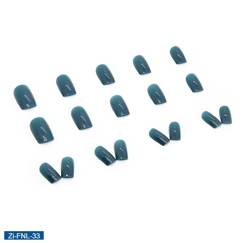 Deep Sea Blue Fake Nails  - 24Pcs