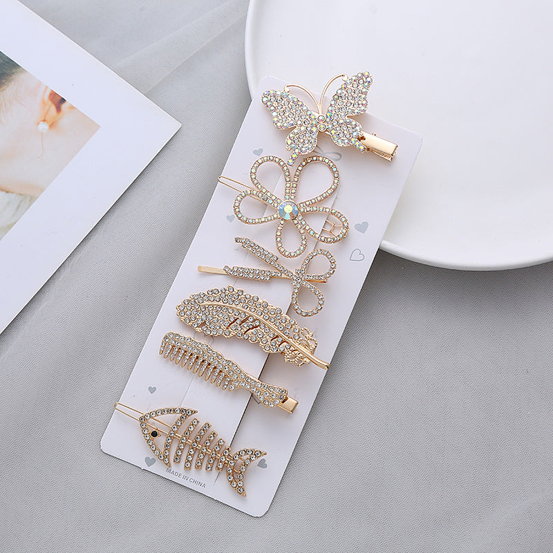 Diamond And Pearl Side Clip 6 Piece Set