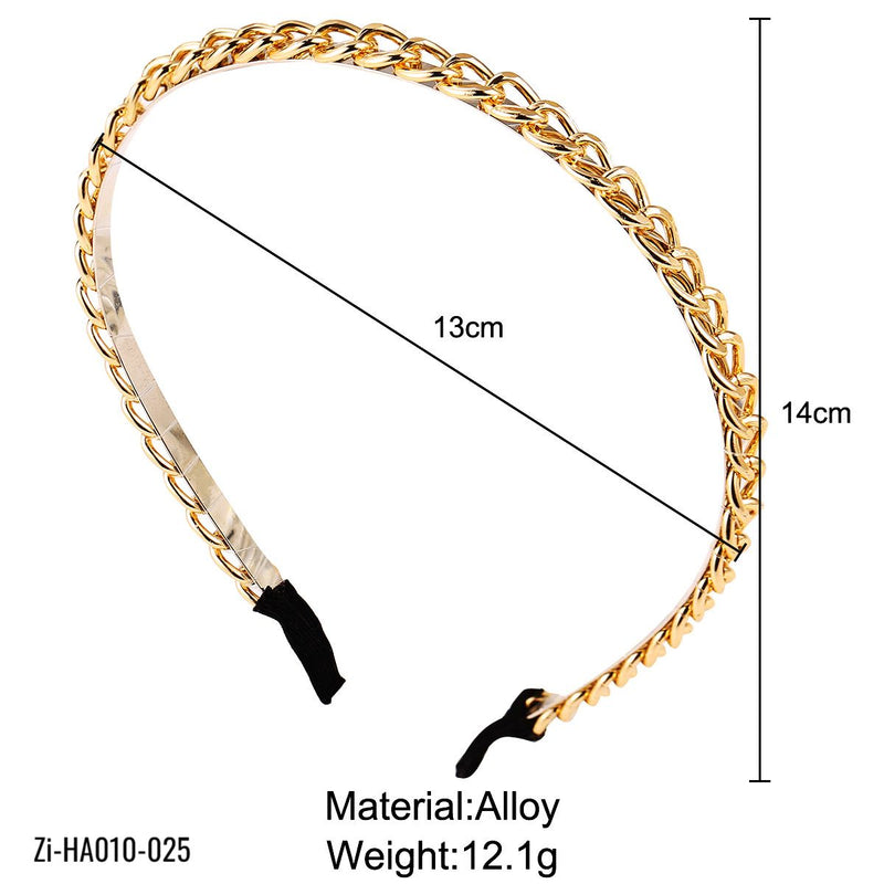Retro Gold Color Alloy Chain Hair Holder Headband