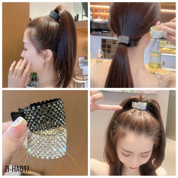 High Quality Metal High Ponytail Fixed Rhinestone Alloy Small Hair Clip