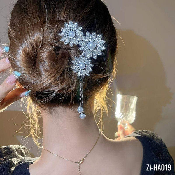 Flower Pearl Pendant Hairpin Hair Sticks