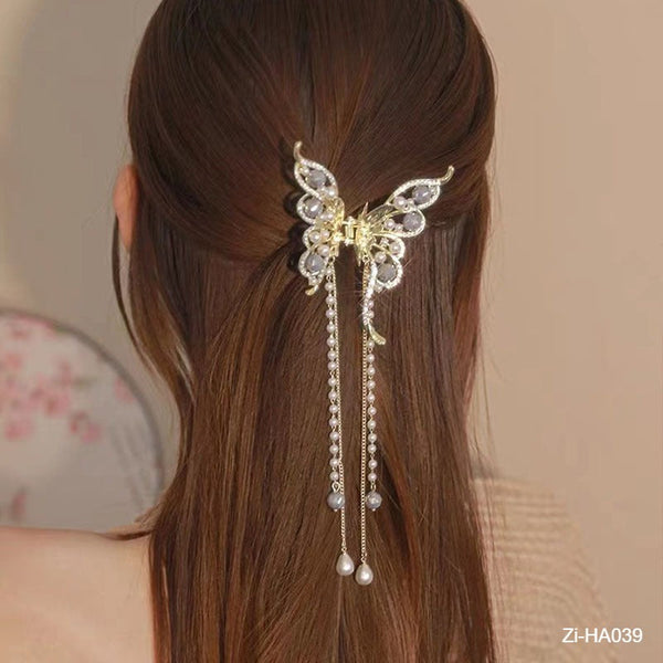 Exquisite Butterfly Fringe Rhinestone Hair Claw Clip