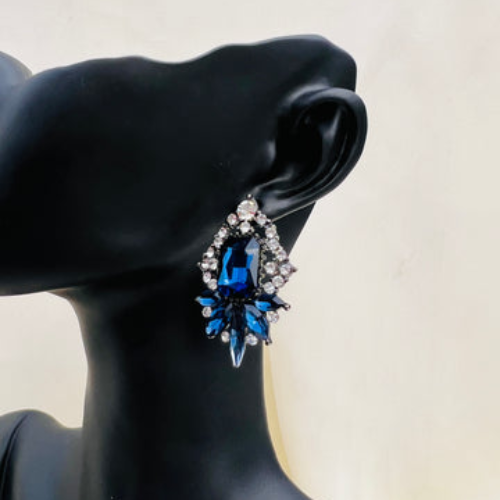 Blue Rhinestone Earrings ZN541