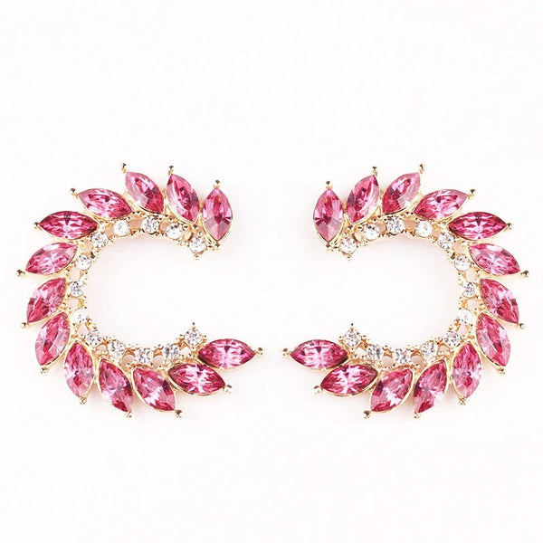 Pink Crystal Stud Earrings ZN774