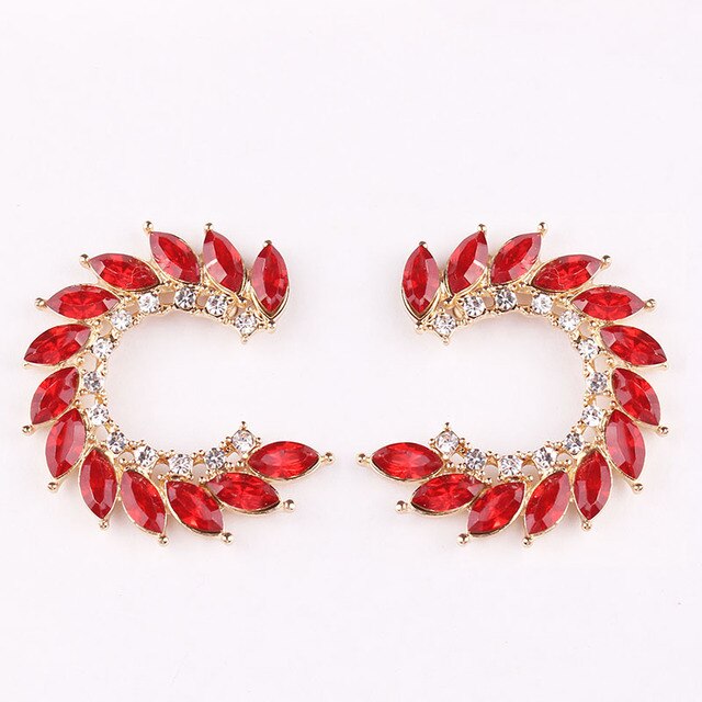 Red Crystal Stud Earrings ZN773