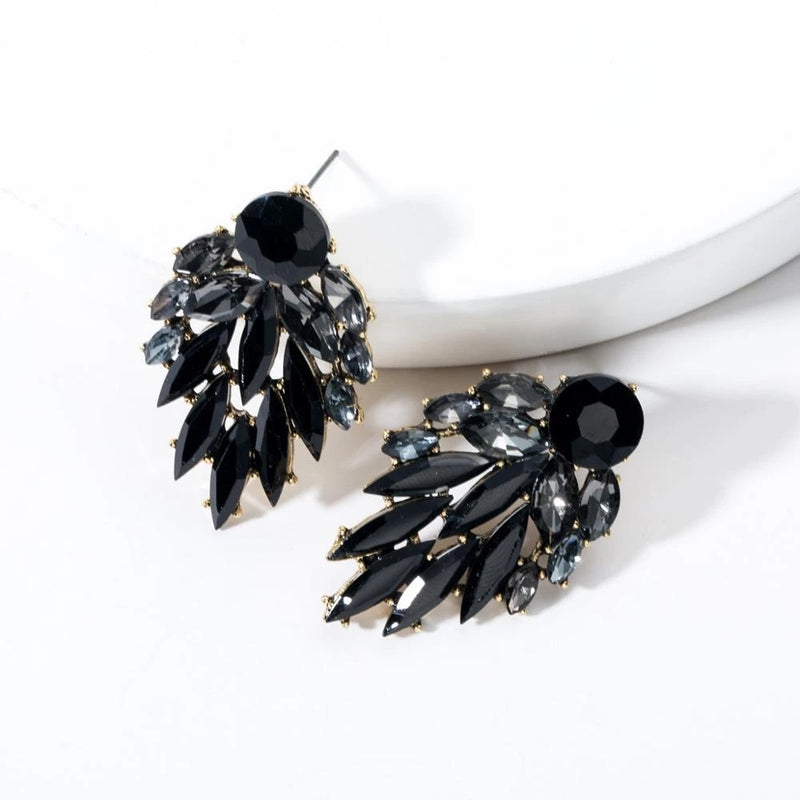 Black Tree Shape Acrylic Stud Earrings ZN779