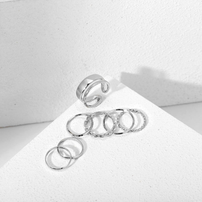 Silver 7-Piece Metal Knuckle Ring