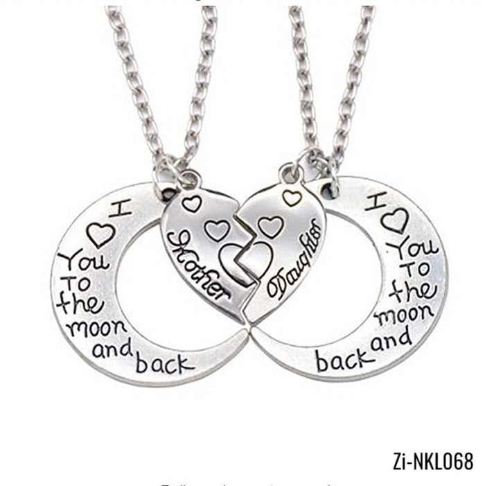 I Love You to the Moon and Back Mom and Daughter Necklaces